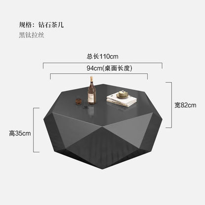 Italian minimalist gold diamond coffee table designer high-end small apartment modern simple special-shaped light luxury living