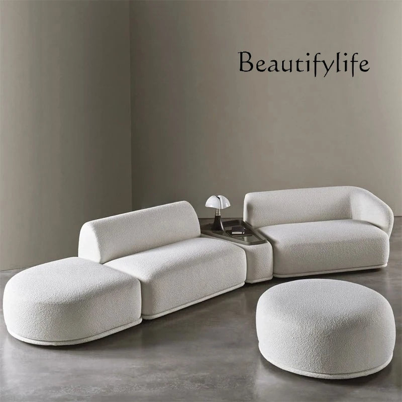 X Modern Sectional Sofa Set Furniture Velvet Fabric Round White Living Room Couch Apartment Modular Semi-circular Sofa
