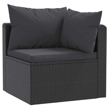 Modern 3-Seater Garden Sofa Set Black PE Rattan Powder-Coated Steel Frame Water Resistant Outdoor Patio Lounge Furniture Custom