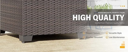 YND6-WQQkulavik 6PCs outdoor furniture set PE Wicker rattan sectional sofa patio conversation sets. navy blue