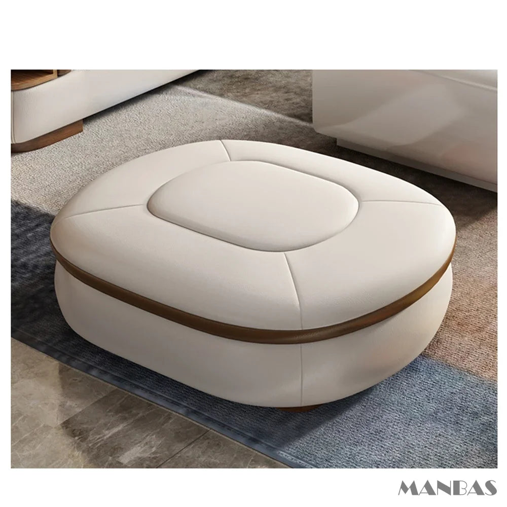 Luxury L-Shaped Genuine Leather Sectional Sofa Sets with USB, Bluetooth Speaker - MANBAS Living Room Italian Leather Couches