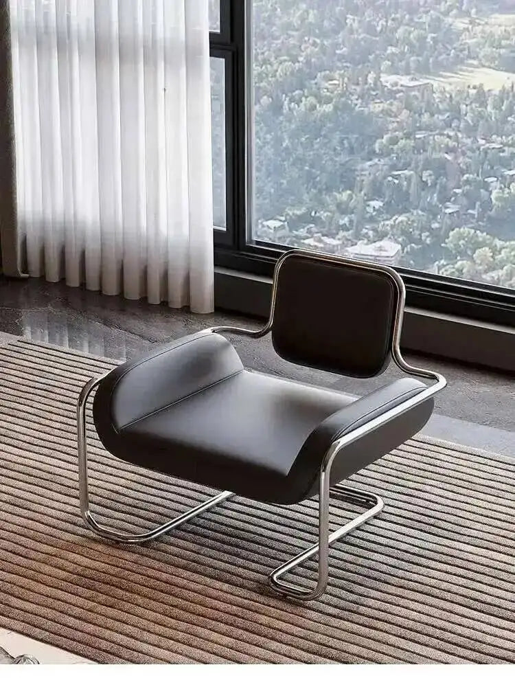 Armchair Nordic Chairs Comfortable Leather Living Portable Room Sofa Relaxing Single Person Backrest Chair Office Home Furniture