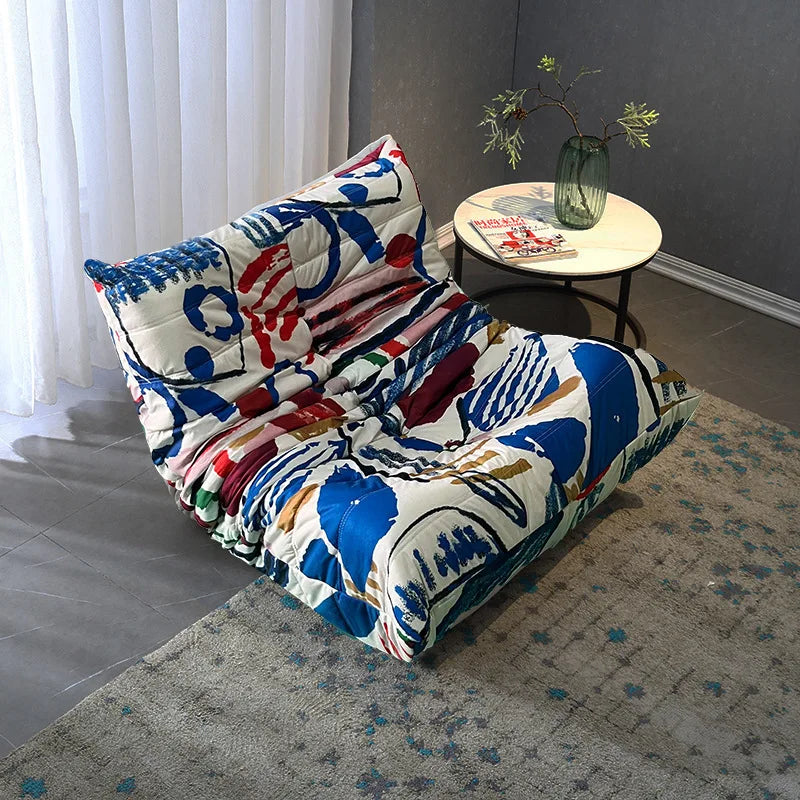 BLazy fabric bedroom living room cream wind can lie down and sleep leisure balcony single chair