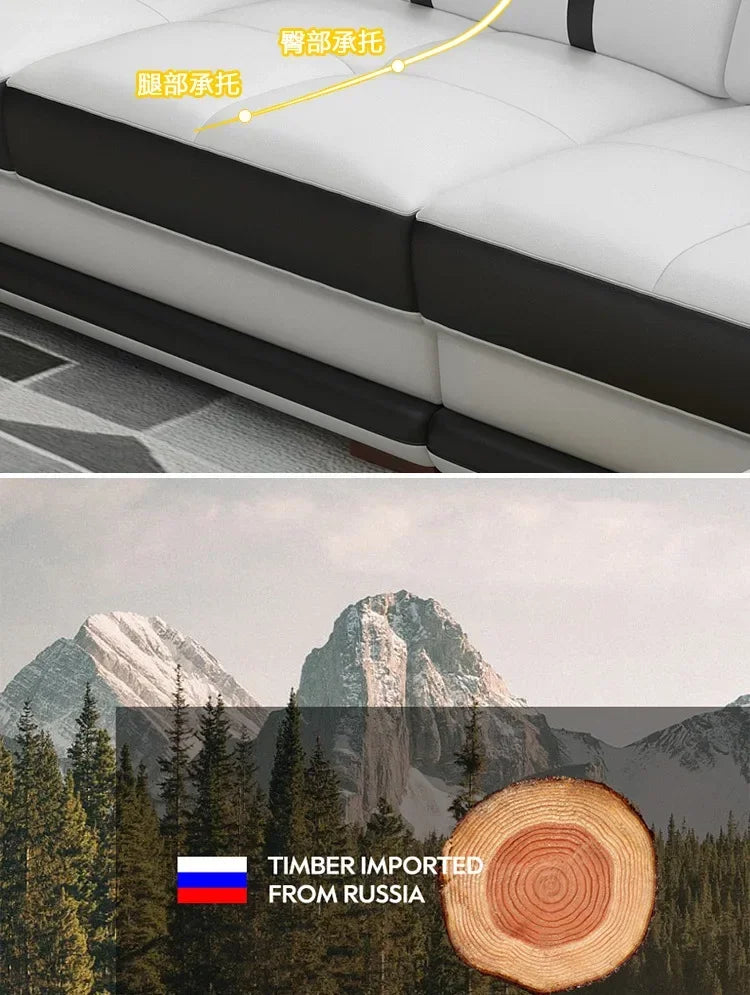 Popular and durable massage seat, cowhide multifunctional living room furniture, leather art storage, sofa combination