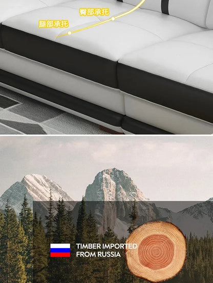 Popular and durable massage seat, cowhide multifunctional living room furniture, leather art storage, sofa combination