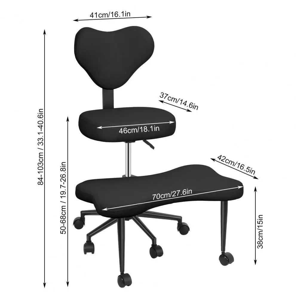 Cross Leg Chair - Meditation Chair with Wheels, ADHD Chair, Height Adjustable Seat, Adjustable Footstool