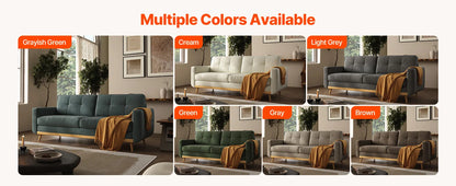 67.7-inch Mid-Century Modern Loveseat Sofa with Wooden Legs  for Living Room, Bedroom, or Office