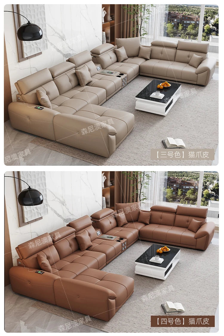 Modern Minimalist Sofa Leather Recliner Corner Living Room Sofa Relaxing Comfortable Muebles Para Habitacion Home Accessories