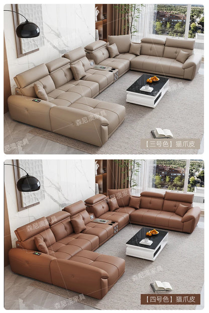 Modern Minimalist Sofa Leather Recliner Corner Living Room Sofa Relaxing Comfortable Muebles Para Habitacion Home Accessories