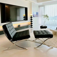 Single sofa, designer, Italian style, living room, leather, light luxury, leisure chair