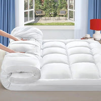 Mattress Topper for Back Pain, Extra Thick Mattress Cover Quilted Fitted Mattress Protector Plush Pillow Top Deep Elastic Pocket