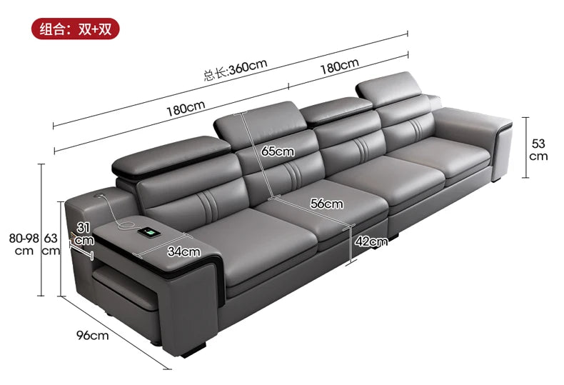 Genuine Leather Modern Sofas Luxury Classic Bedrooms Cinema Sofas Comfortable Straight Muebles Para El Hogar Home Accessories
