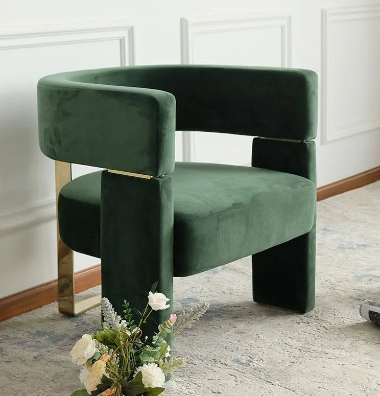 Modern simple fabric negotiation leisure sofa chair designer single  Internet celebrity  Nordic metal leisure chair