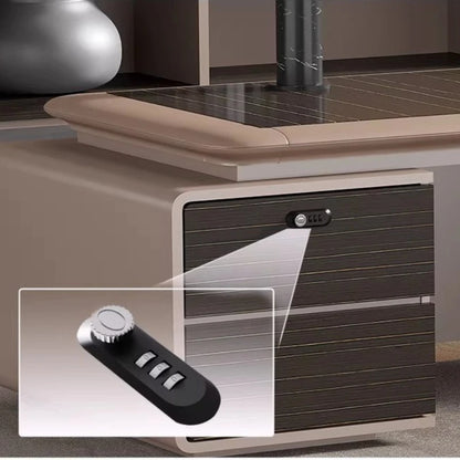 luxury Computer Office Desk Standing L Shaped Writing Boss Table Lift Up Table Gaming Sedentary Filing Cabinet Boss Furniture
