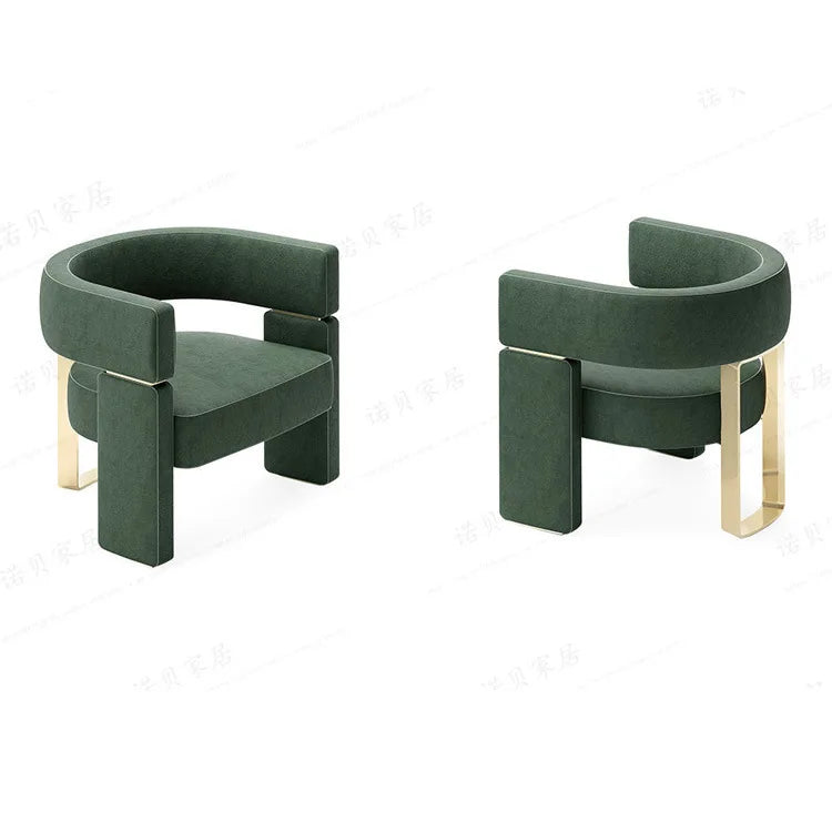 Modern simple fabric negotiation leisure sofa chair designer single  Internet celebrity  Nordic metal leisure chair