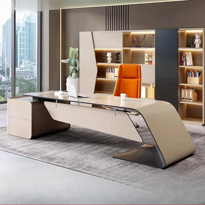 luxury L-shaped Boss Office Desk Modern Organizer Inventory Computer Desk Minimalist European Escritorio Oficina Furniture home