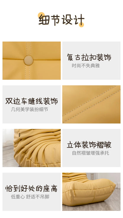 Genuine leather caterpillar sofa, fashionable, luxurious, high-end and atmospheric, can be used in living rooms, hotels, bedroom