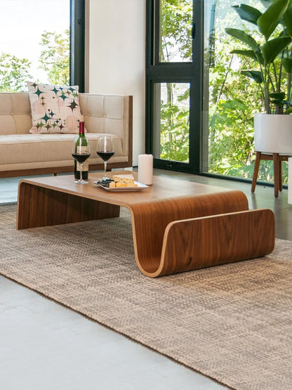 Scando Table Large curved wood coffee table Simple modern creative living room Log square N coffee table