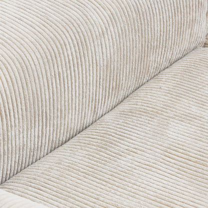 Modern Corduroy Fabric Sectional Couch with 4 Pillows 102" L-Shaped Sofa with Chaise Ottoman Hardwood Frame Sofa for Living Room