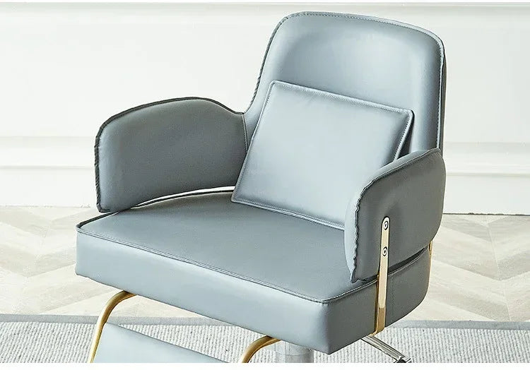 Simple Stainless Steel Barber Chairs Professional Salon Furniture Beauty Salon Chair Home Liftable Rotating Hairdressing Chair