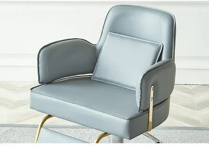 Simple Stainless Steel Barber Chairs Professional Salon Furniture Beauty Salon Chair Home Liftable Rotating Hairdressing Chair