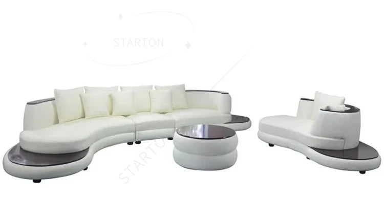 Modern Simple Design Corner Leather Sofa Set for Drawing Room Hot Sale Genuine Leather Furniture for Apartment Use