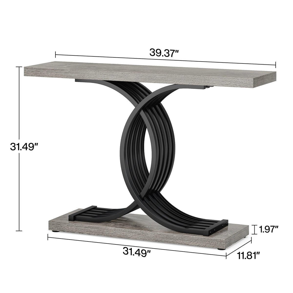 Tribesigns Gold Entryway Table, Modern 39-Inch Console Faux Marble Narrow Wood Sofa with Geometric Metal Legs