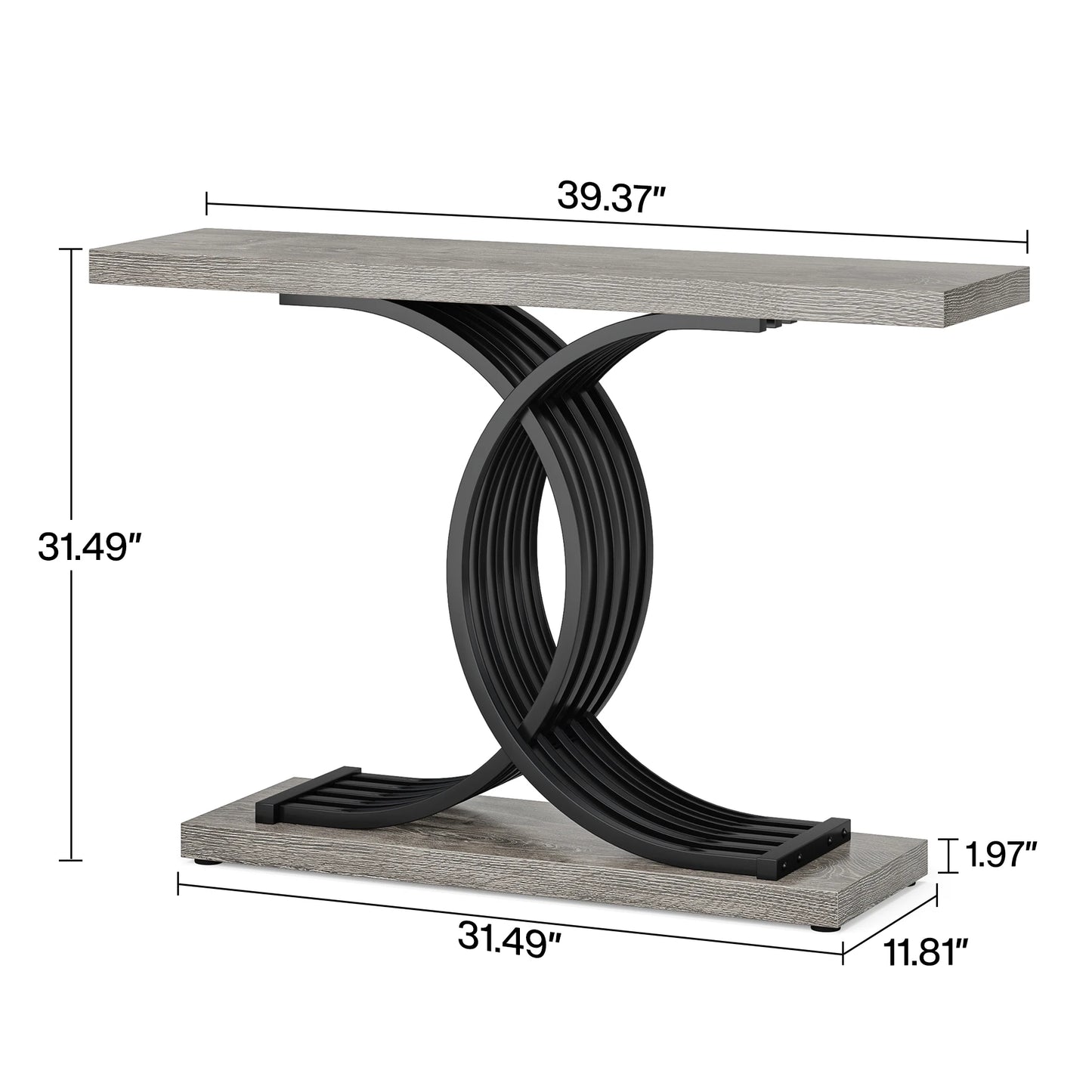 Tribesigns Gold Entryway Table, Modern 39-Inch Console Faux Marble Narrow Wood Sofa with Geometric Metal Legs