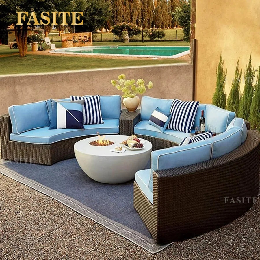 Outdoor round sofa combination rattan chair sofa