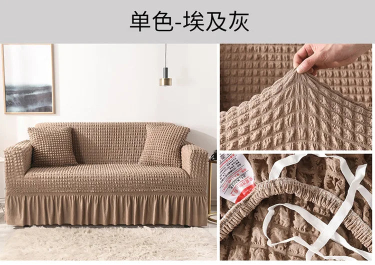 Fabric Skirt 2/3 Seater Sofa Cover 140-230cm Full Package Single Universal Elastic Sofa Slipcovers American Rustic Four Seasons