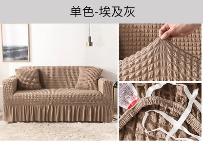 Fabric Skirt 2/3 Seater Sofa Cover 140-230cm Full Package Single Universal Elastic Sofa Slipcovers American Rustic Four Seasons