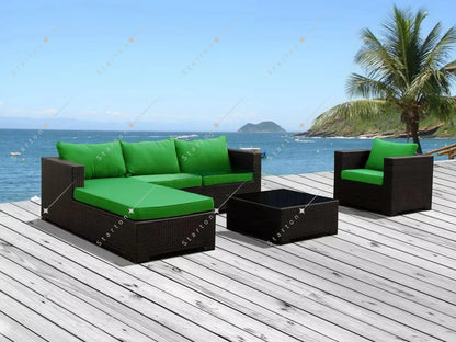 Modern Outdoor Aluminum Rattan Furniture Set Garden Sofa with Rope for Living Room Hotel Park