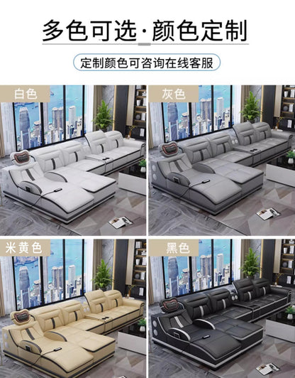 Multifunction Modern Sofas Genuine Leather Minimalist Electric Apartment Living Room Sofas Massage Comfortable Muebles Furniture