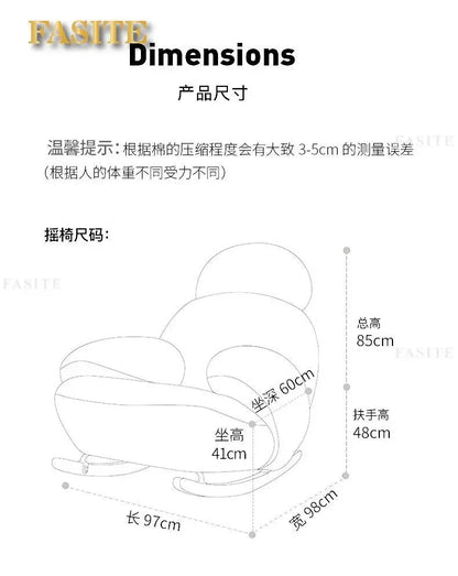 High quality Rocking Chair Sofa Creative Couch Wood Furniture Recliner Indoor Egg Chair Living  Sofa Chair Armchair Step Stool