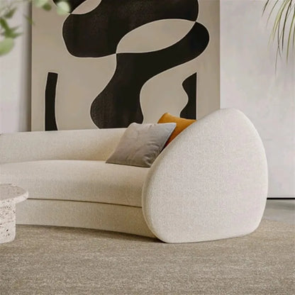 MODULAR Designer Curve Sofa Set Teddy Fabric Reclining Rectangle Couch for Hotel Lobby Living Room Furniture