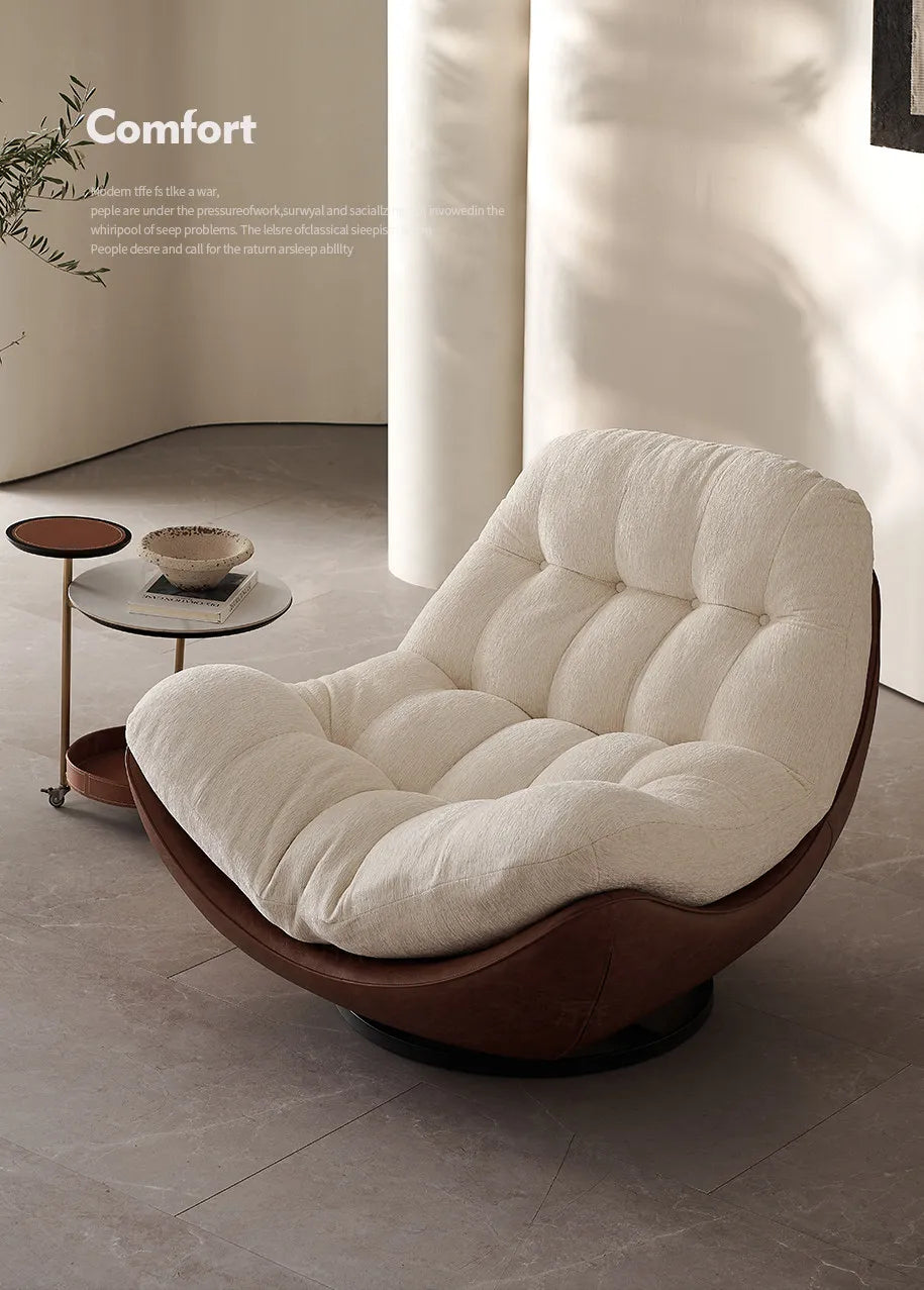 Italian minimalist rotating single chair modern creative sofa living room balcony lazy recliner