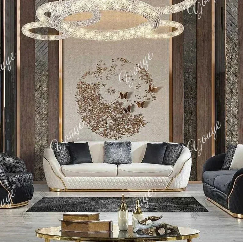 V Y European Velvet Sofa Modern Simple Size Apartment Living Room Italian Light Luxury Leather Straight-row Sofa Combination