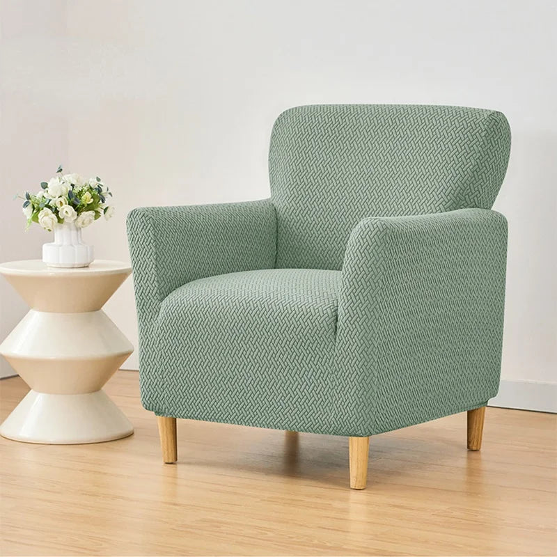 Jacquard Club Tub Sofa Cover Elastic Single Armchair Slipcover Stretch Spandex Chair Slipcover for Bar Counter Living Room