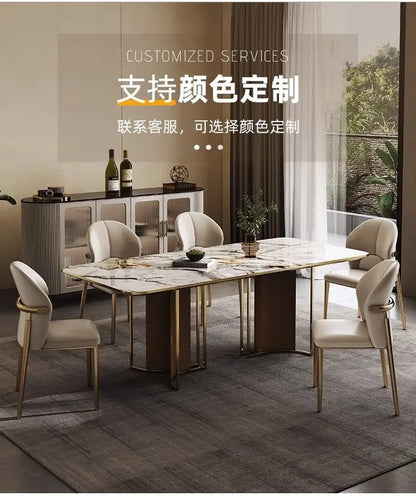 Italian Dining Chair Home Nordic Backrest Chair High-end Restaurant Stool Hotel Modern Simple Light Luxury Stainless Steel Chair