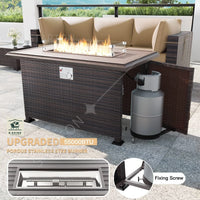 Modern Patio Rattan Sofa Set PE Wicker Sectional Sofa Set High Quality Rattan Outdoor Furniture Set with Fire Pit