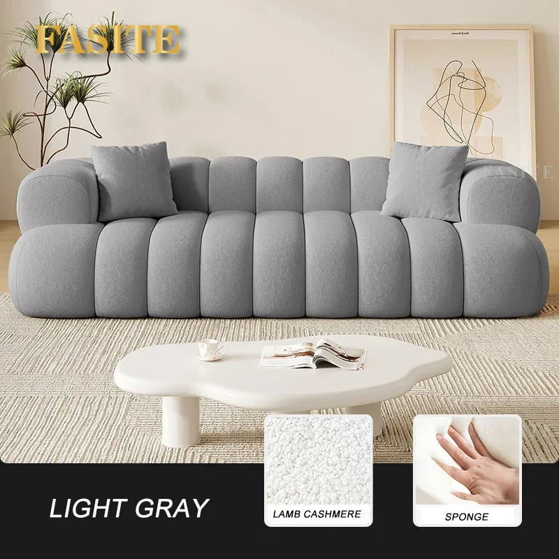 French Modern Velvet Puff Sofa Living Room Home Fabric Minimalist Sofa Reclinable