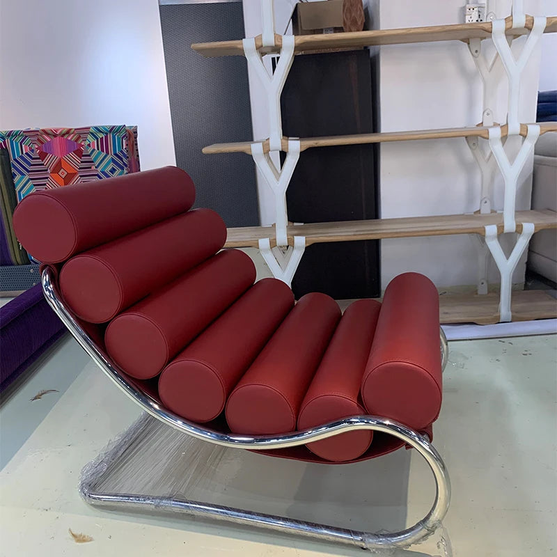 Italian Genuine Leather Recliner Chair Minimalist Living Room Furniture for Home Hotel