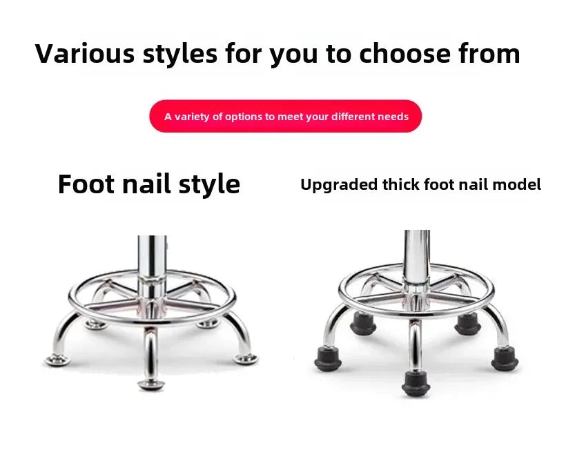 PU Leather Modern Rolling Stool Low Back Height Adjustable Work Salon Drafting Swivel Task Chair with Footrest