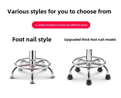 PU Leather Modern Rolling Stool Low Back Height Adjustable Work Salon Drafting Swivel Task Chair with Footrest
