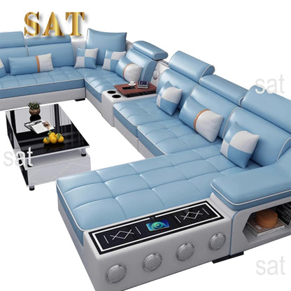 Modernes sektional nordisches L-Form-Sonnensofa-Set Stoffcouch Wohnzimmer-Sofas