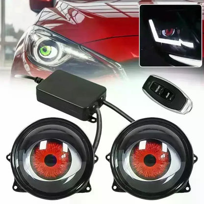Car Devil Eye LED Headlight 6 Low Light Modes Control The Atmosphere In The Car Universal Motorcycle Lens Headlight