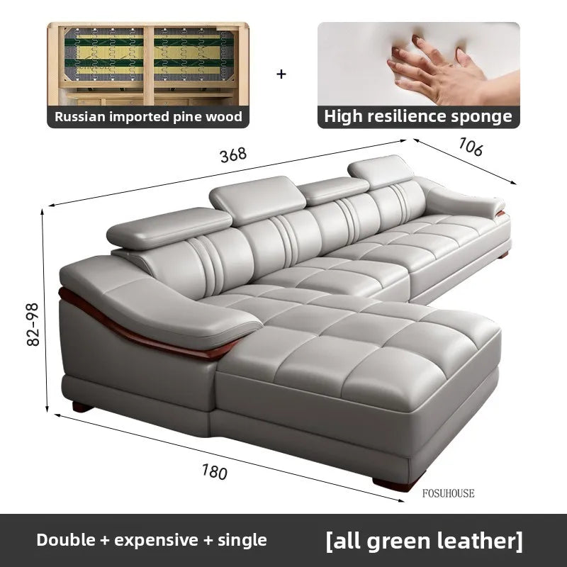 Italian Light Luxury Living Room Sofas Combination Nordic Double Sofas for Living Room Home Furniture Designer Leather Back Sofa