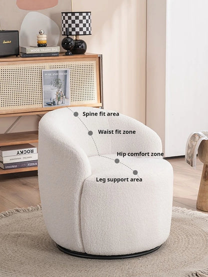 Best-Selling Modern Light Luxury Fabric Single Leisure Chair Cream Bedroom Makeup Stool Lamb Fleece Single Swivel Sofa Chair