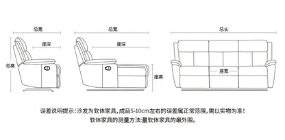 Comfort Electric Recliner Sofa Leather Sectional Genuine Retractable Combined Couch Bed Convertible Divano Letto Furnitures