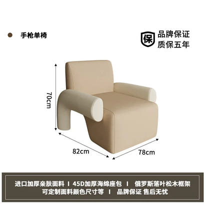 Cream wind sofa small apartment living room sitting area curved sofa combination